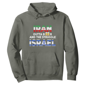 Funny Geopolitical Satire Iran Outta Beer Israel Struggle Hoodie