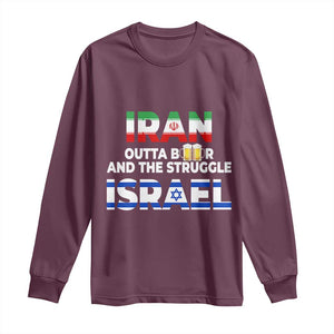 Funny Geopolitical Satire Iran Outta Beer Israel Struggle Long Sleeve Shirt