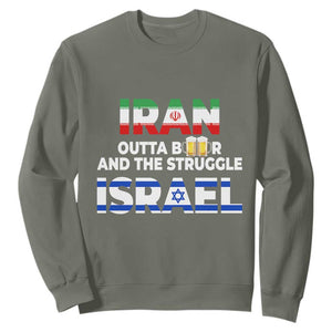 Funny Geopolitical Satire Iran Outta Beer Israel Struggle Sweatshirt