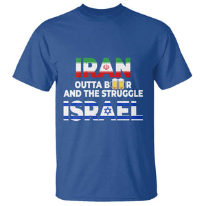 Funny Geopolitical Satire Iran Outta Beer Israel Struggle T Shirt
