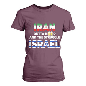 Funny Geopolitical Satire Iran Outta Beer Israel Struggle T Shirt For Women