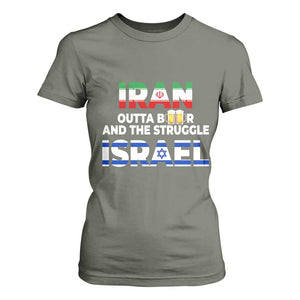 Funny Geopolitical Satire Iran Outta Beer Israel Struggle T Shirt For Women