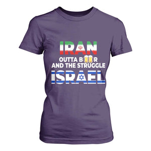Funny Geopolitical Satire Iran Outta Beer Israel Struggle T Shirt For Women