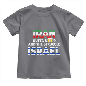 Funny Geopolitical Satire Iran Outta Beer Israel Struggle Toddler T Shirt