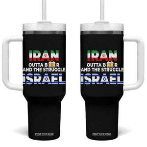 Funny Geopolitical Satire Iran Outta Beer Israel Struggle Tumbler With Handle