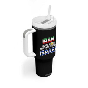 Funny Geopolitical Satire Iran Outta Beer Israel Struggle Tumbler With Handle