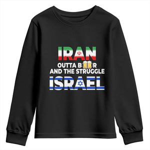 Funny Geopolitical Satire Iran Outta Beer Israel Struggle Youth Sweatshirt