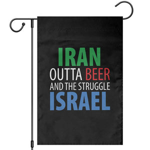 Iran And Israel Political Satire Garden Flag The Great Beer Struggle