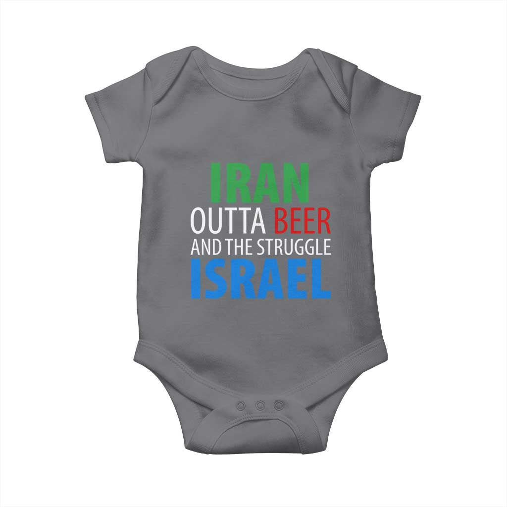Iran And Israel Political Satire Baby Onesie The Great Beer Struggle