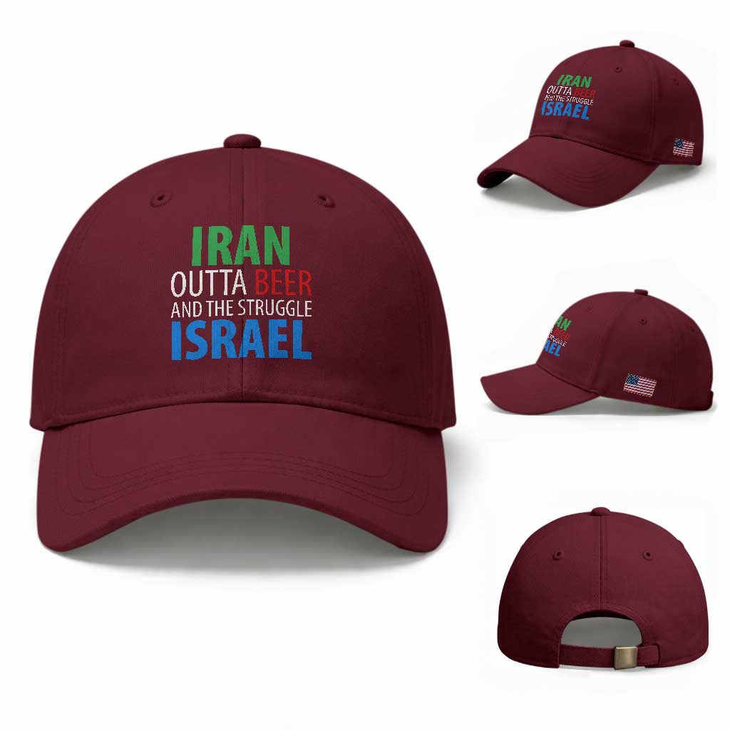 Iran And Israel Political Satire Baseball Cap The Great Beer Struggle