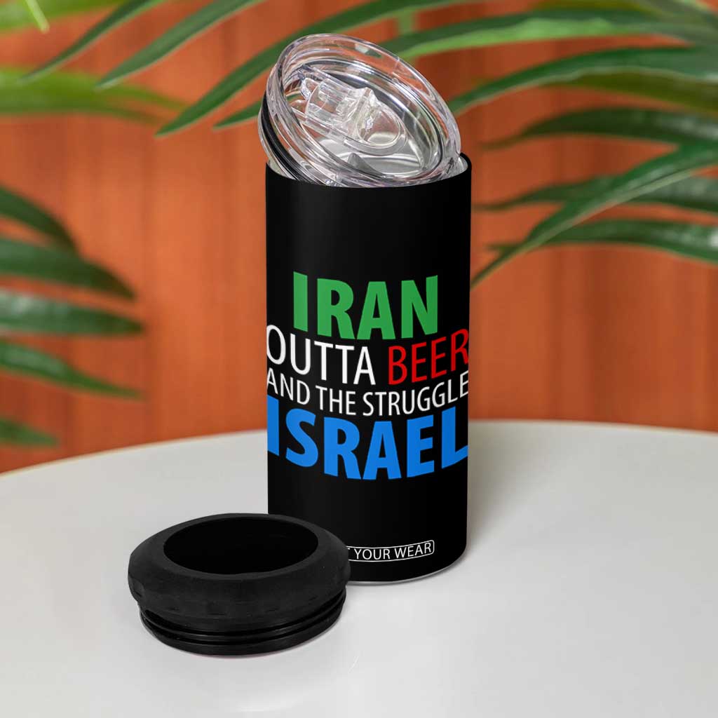 Iran And Israel Political Satire 4 in 1 Can Cooler Tumbler The Great Beer Struggle