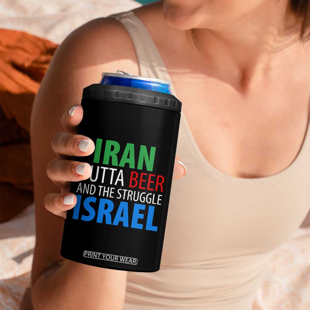 Iran And Israel Political Satire 4 in 1 Can Cooler Tumbler The Great Beer Struggle