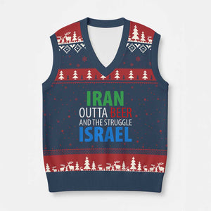 Iran And Israel Political Satire V-Neck Knit Sweater Vest The Great Beer Struggle