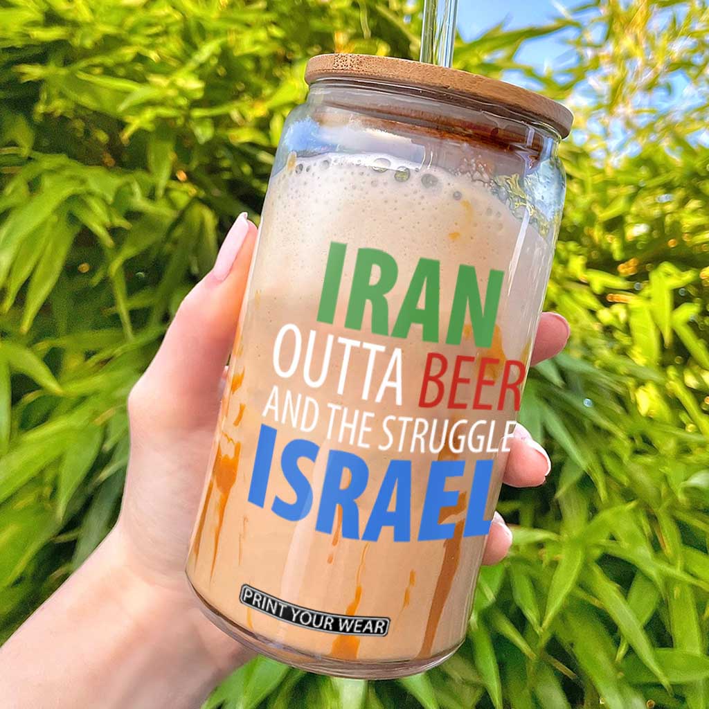 Iran And Israel Political Satire Glass Can The Great Beer Struggle