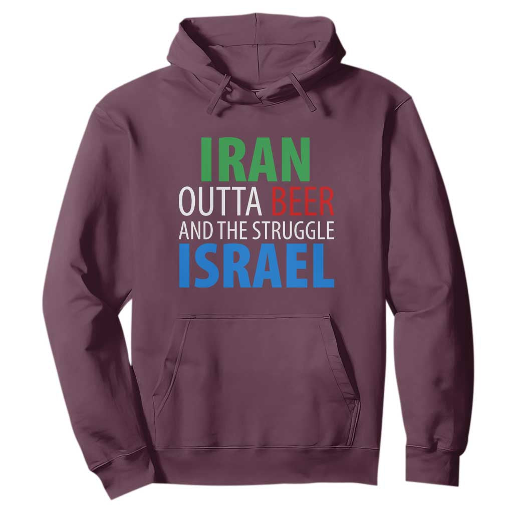 Iran And Israel Political Satire Hoodie The Great Beer Struggle