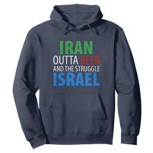 Iran And Israel Political Satire Hoodie The Great Beer Struggle