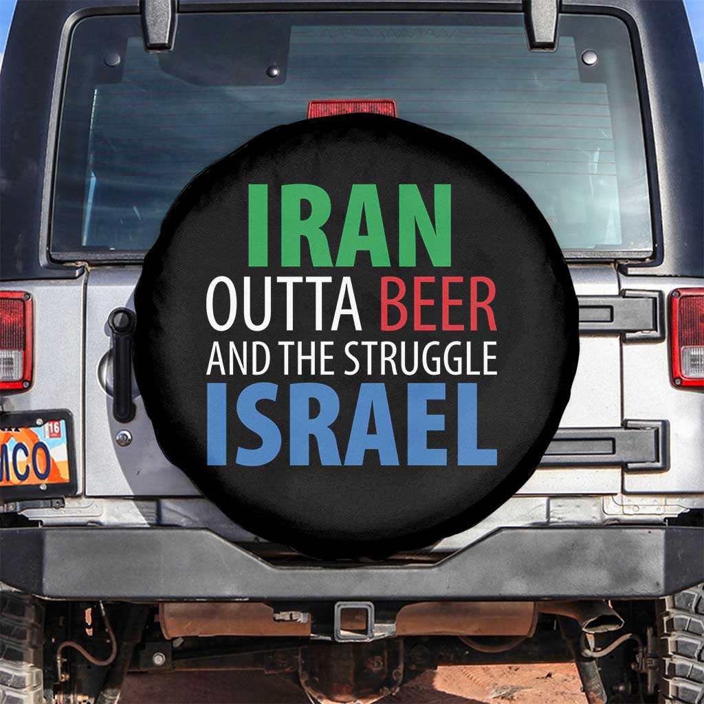 Iran And Israel Political Satire Spare Tire Cover The Great Beer Struggle TS12 No hole Black Print Your Wear