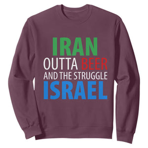 Iran And Israel Political Satire Sweatshirt The Great Beer Struggle