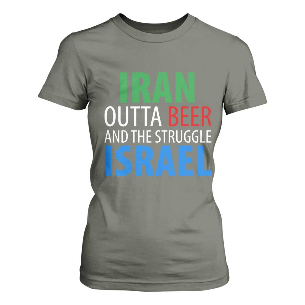 Iran And Israel Political Satire T Shirt For Women The Great Beer Struggle