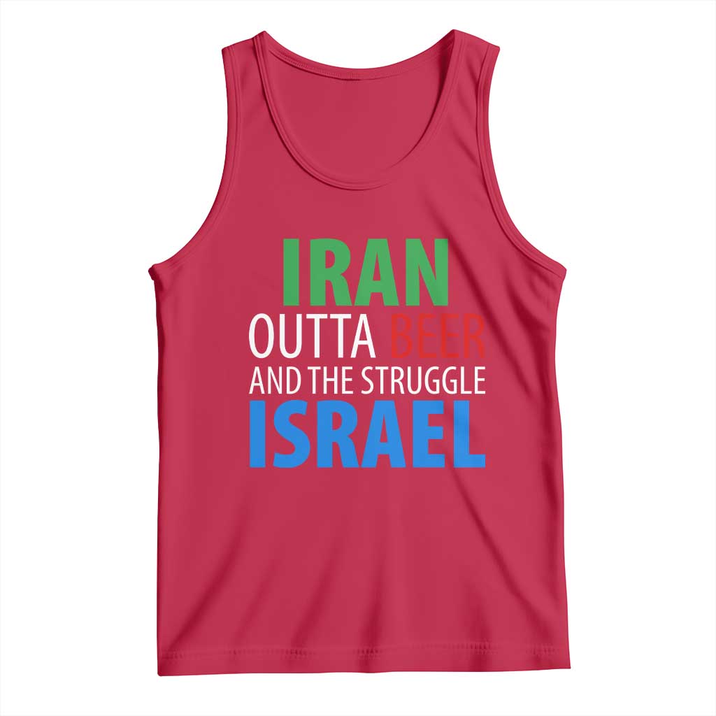 Iran And Israel Political Satire Tank Top The Great Beer Struggle