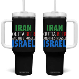 Iran And Israel Political Satire Tumbler With Handle The Great Beer Struggle