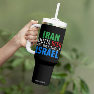 Iran And Israel Political Satire Tumbler With Handle The Great Beer Struggle