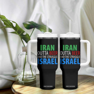 Iran And Israel Political Satire Tumbler With Handle The Great Beer Struggle