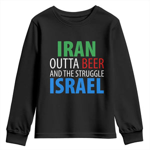 Iran And Israel Political Satire Youth Sweatshirt The Great Beer Struggle
