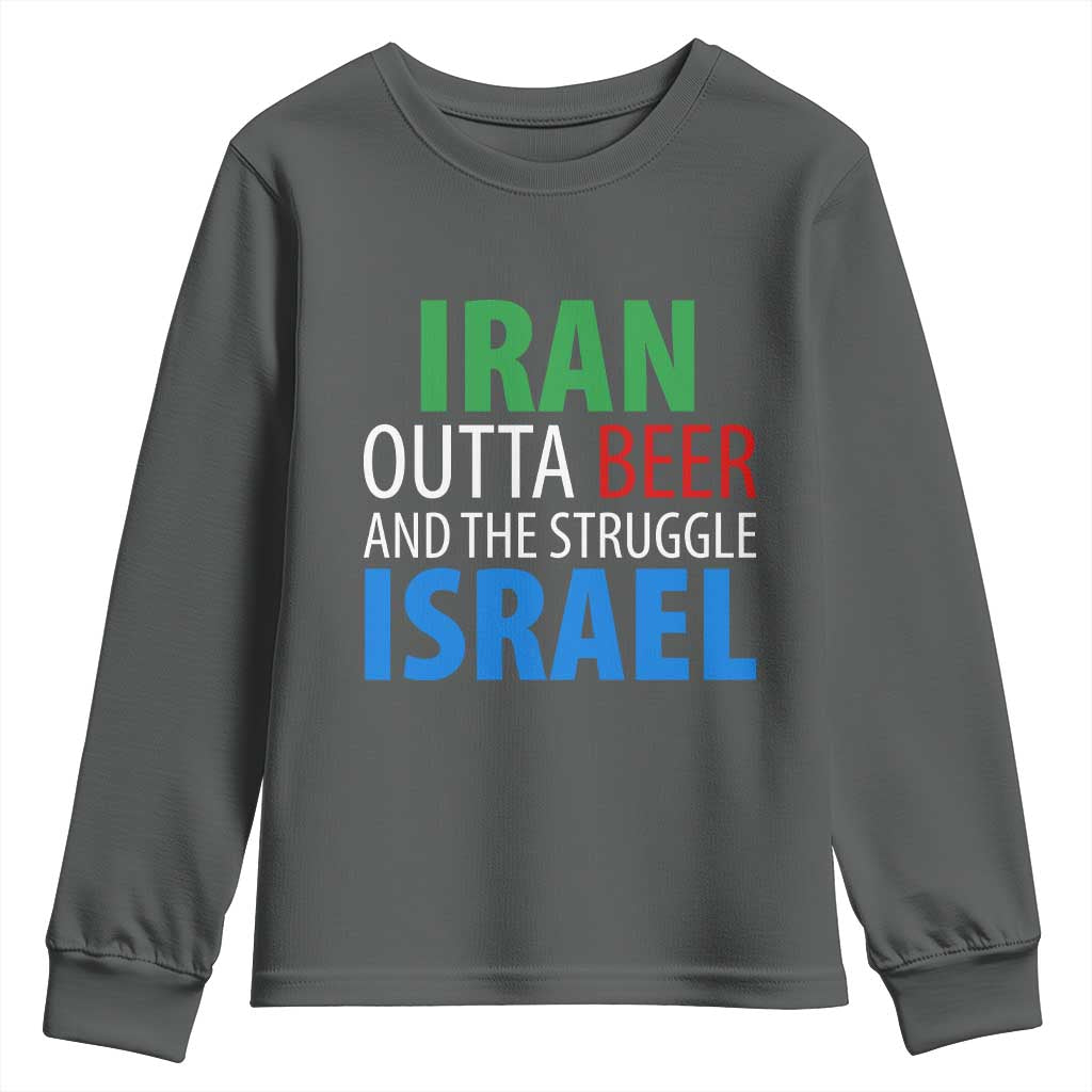 Iran And Israel Political Satire Youth Sweatshirt The Great Beer Struggle