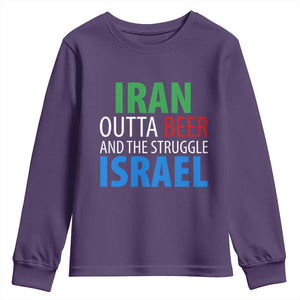 Iran And Israel Political Satire Youth Sweatshirt The Great Beer Struggle