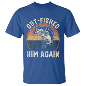 Funny Bass Fishing T Shirt Out Fished Him Again Fisherman Outdoor Adventure
