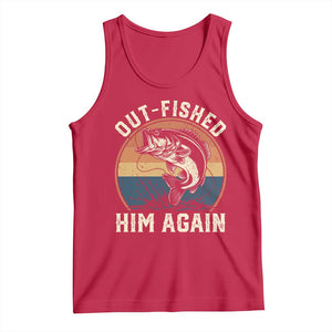 Funny Bass Fishing Tank Top Out Fished Him Again Fisherman Outdoor Adventure