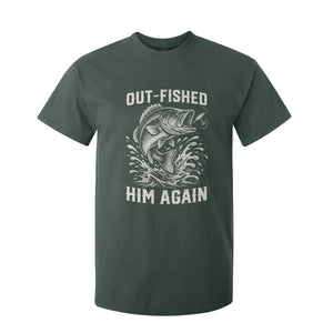 Out Fished Him Again Fisherman Angler Gift T Shirt For Kid Funny Fishing Sayings