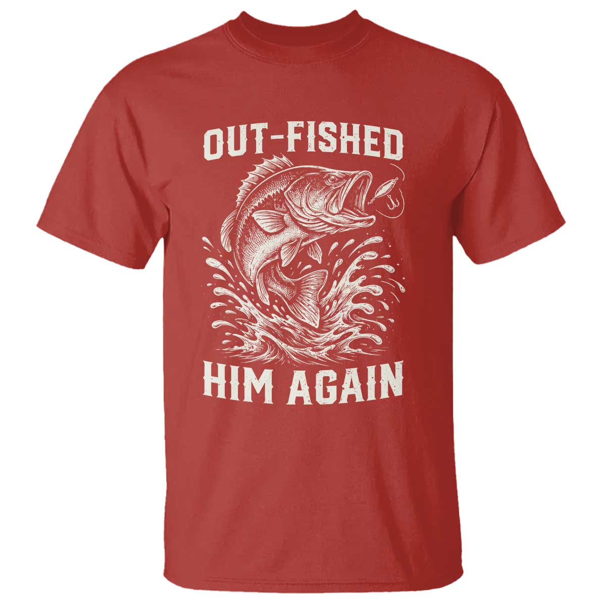 Out Fished Him Again Fisherman Angler Gift T Shirt Funny Fishing Sayings