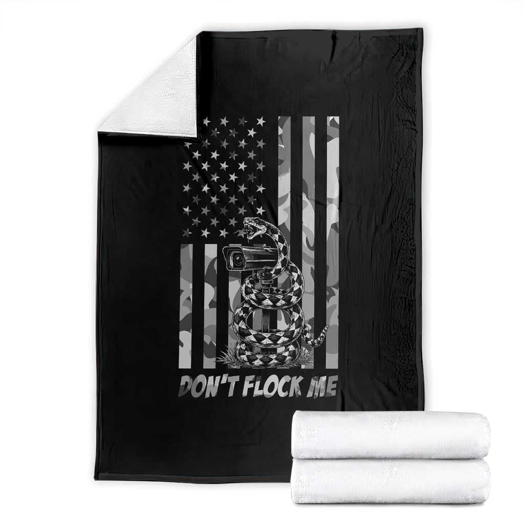 Rattlesnake Surveillance Camera US Flag Camo Graphic Throw Blanket Dont Flock Me TS12 Black Print Your Wear