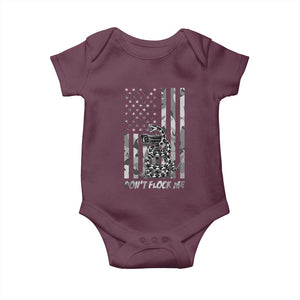 Rattlesnake Surveillance Camera US Flag Camo Graphic Baby Onesie Dont Flock Me