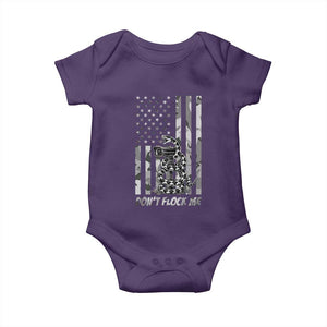 Rattlesnake Surveillance Camera US Flag Camo Graphic Baby Onesie Dont Flock Me