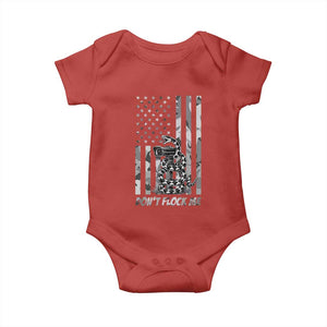 Rattlesnake Surveillance Camera US Flag Camo Graphic Baby Onesie Dont Flock Me