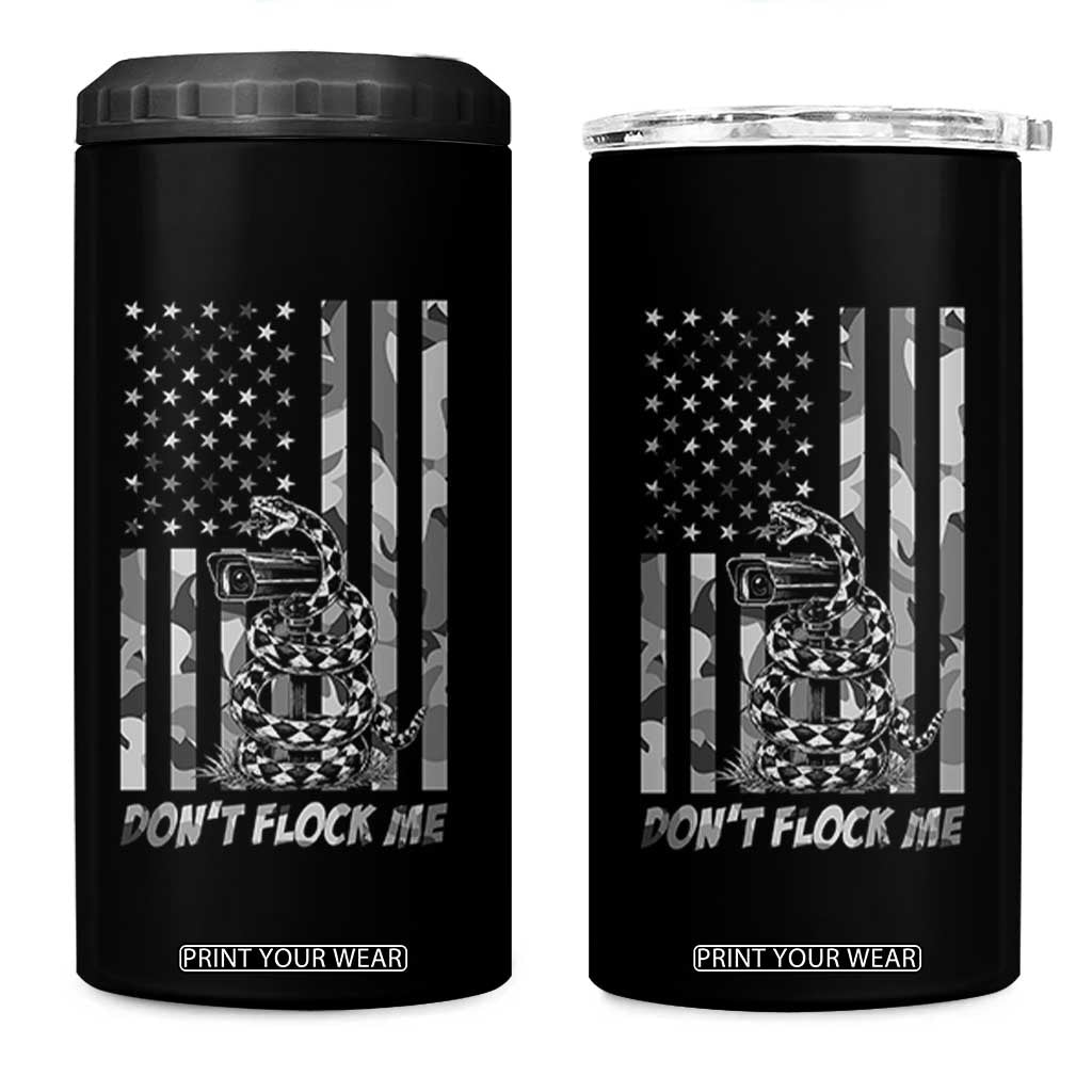 Rattlesnake Surveillance Camera US Flag Camo Graphic 4 in 1 Can Cooler Tumbler Dont Flock Me TS12 One Size: 16 oz Black Print Your Wear
