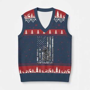 Rattlesnake Surveillance Camera US Flag Camo Graphic V-Neck Knit Sweater Vest Dont Flock Me