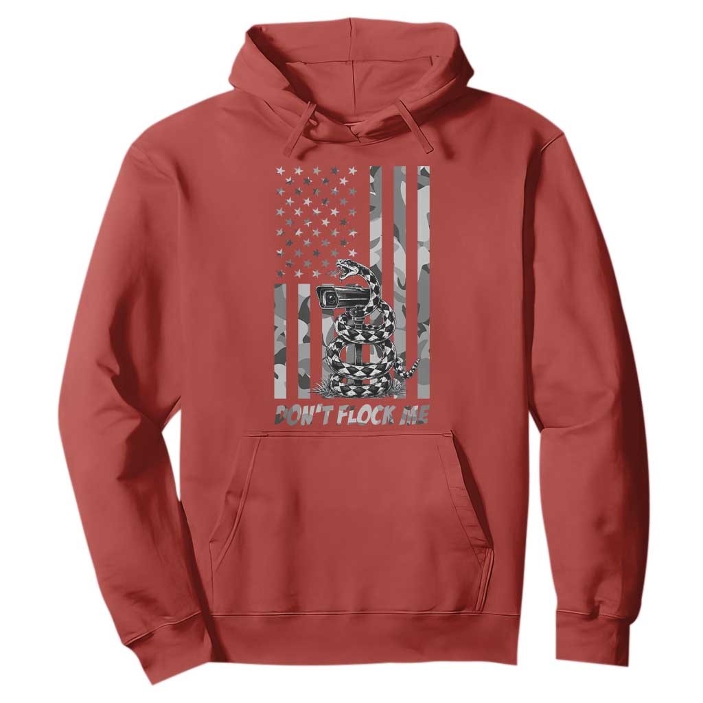 Rattlesnake Surveillance Camera US Flag Camo Graphic Hoodie Dont Flock Me