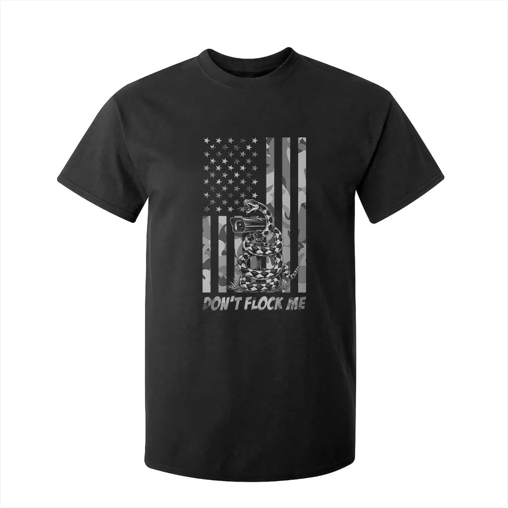 Rattlesnake Surveillance Camera US Flag Camo Graphic T Shirt For Kid Dont Flock Me TS12 Black Print Your Wear