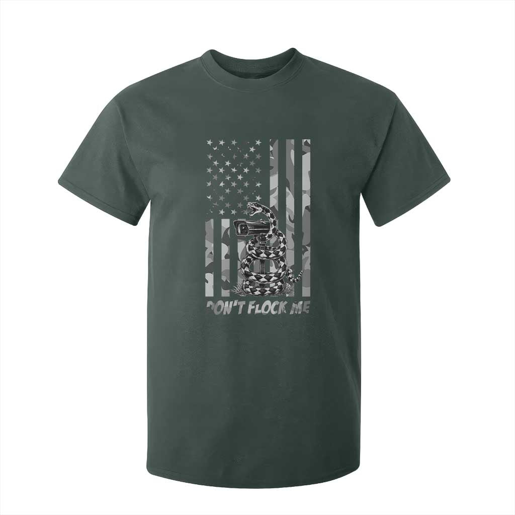 Rattlesnake Surveillance Camera US Flag Camo Graphic T Shirt For Kid Dont Flock Me