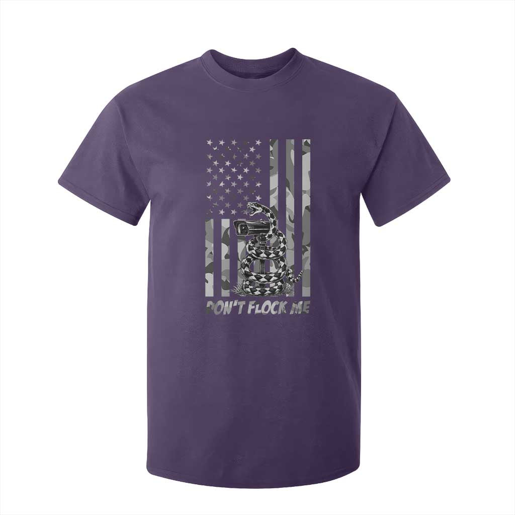 Rattlesnake Surveillance Camera US Flag Camo Graphic T Shirt For Kid Dont Flock Me