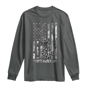 Rattlesnake Surveillance Camera US Flag Camo Graphic Long Sleeve Shirt Dont Flock Me