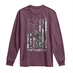 Rattlesnake Surveillance Camera US Flag Camo Graphic Long Sleeve Shirt Dont Flock Me
