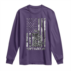 Rattlesnake Surveillance Camera US Flag Camo Graphic Long Sleeve Shirt Dont Flock Me