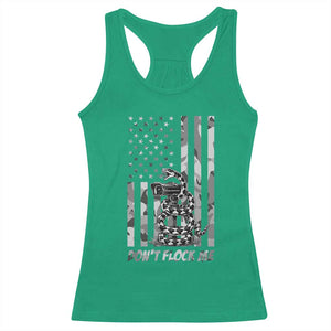Rattlesnake Surveillance Camera US Flag Camo Graphic Racerback Tank Top Dont Flock Me