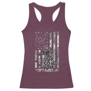 Rattlesnake Surveillance Camera US Flag Camo Graphic Racerback Tank Top Dont Flock Me