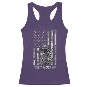 Rattlesnake Surveillance Camera US Flag Camo Graphic Racerback Tank Top Dont Flock Me